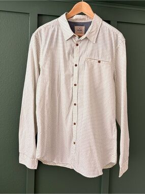 Men's Off-White Patterned Long-Sleeve Button-Down Shirt, Excellent Condition!
